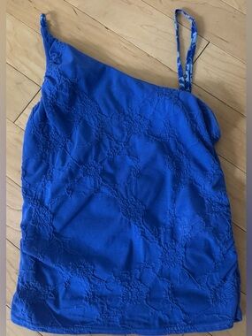 Free People Royal Blue One-Shoulder Camisole
